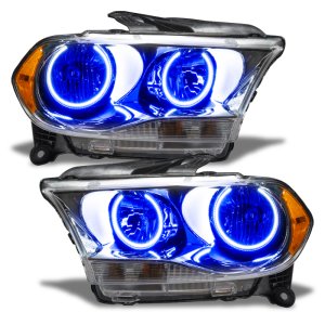 Dodge Durango Headlight Assembly - ORACLE Lighting - SMD Halo, Halogen, Chrome Bezel - Blue - `11-`13 Dodge Durango Headlight Assembly - ORACLE Lighting - SMD Halo, Halogen, Chrome Bezel - Blue - `11-`13